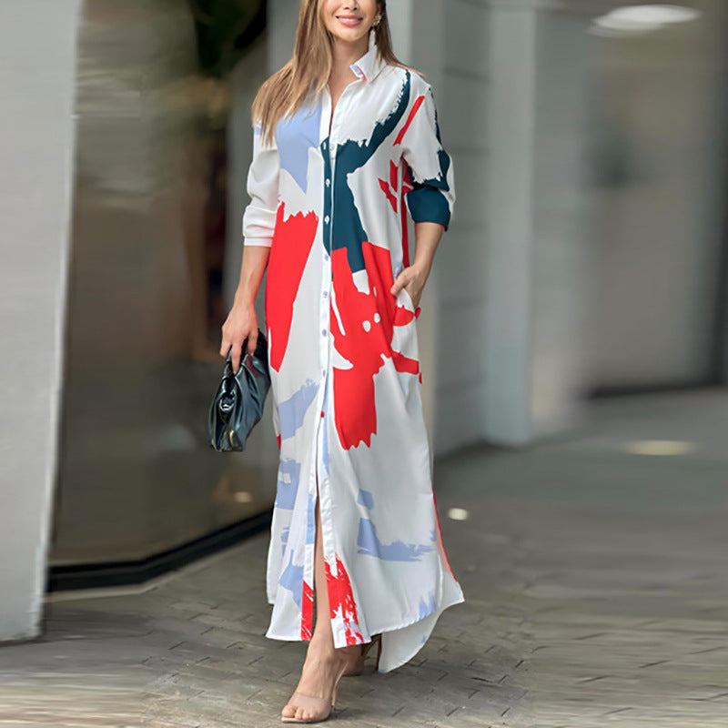 2024 Spring Women's Fashion Casual Printed Dress – Evarisluxe