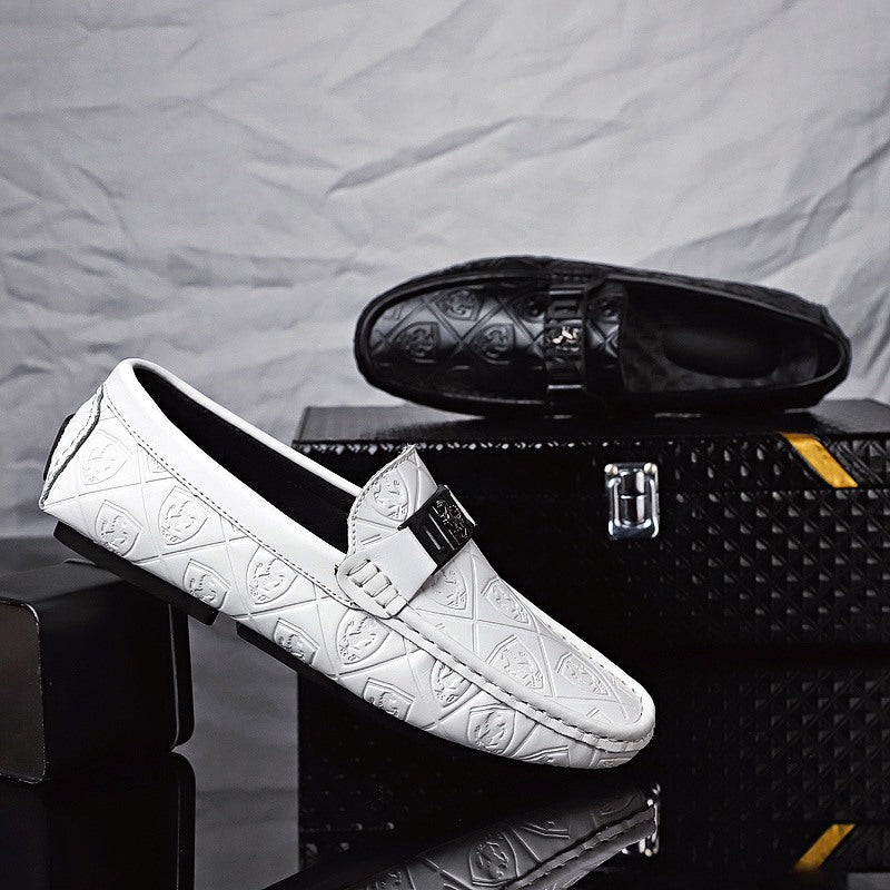 Men's Casual Leather Loafers - Korean Trendy Style