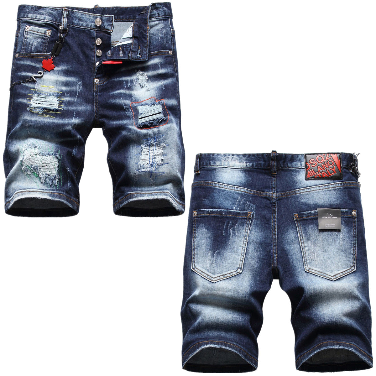 Retro Stretch Ripped Denim Pants for Men