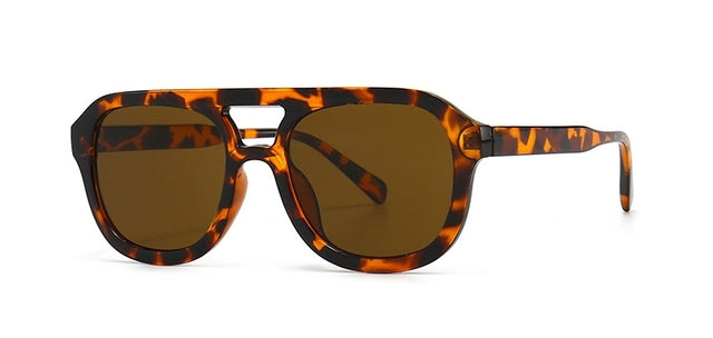 Retro Yellow Lens Aviator Sunglasses for Women