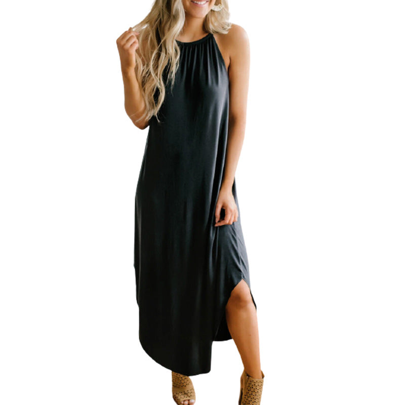 2021 Spring Summer Women's Solid Color Maxi Dress