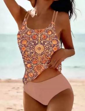 Sexy Print High Waist Bikini 2 Piece Set