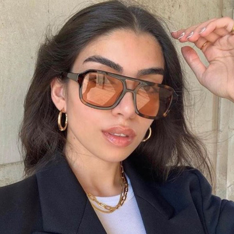 Vintage Oversized Yellow Sunglasses for Women