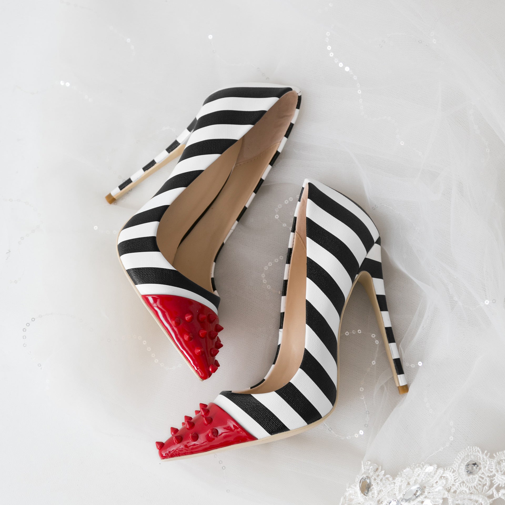 Evarisluxe Studé Stripe Statement Heel