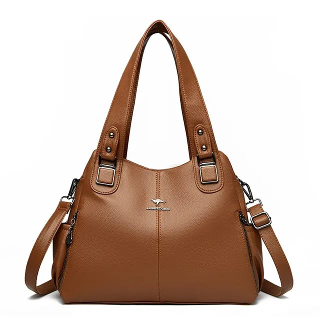 Evarisluxe Vintage PU Leather Large Tote Bag