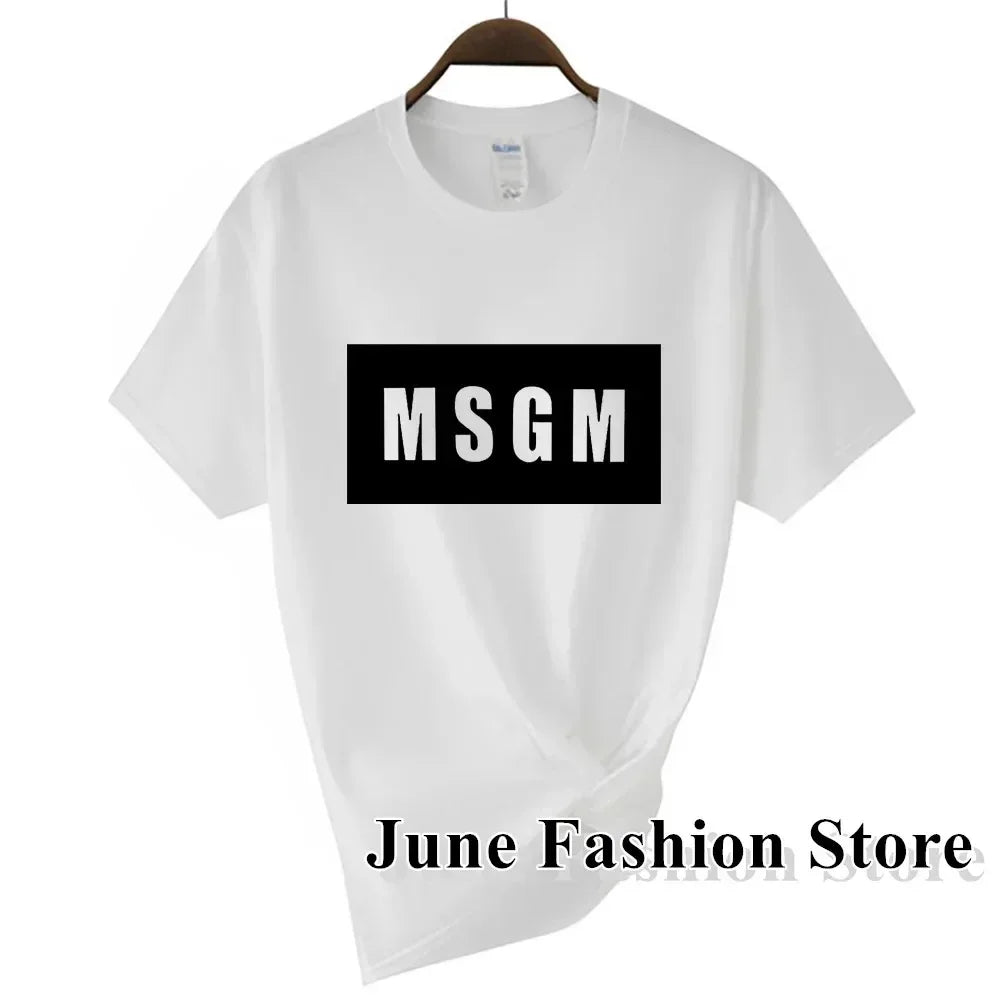 2024 Summer Fashion Letter Print Cotton T-Shirt for Women