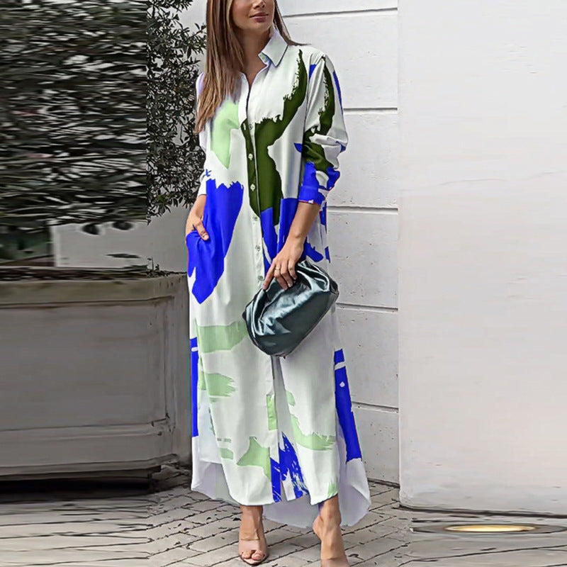2024 Spring Women's Fashion Casual Printed Dress