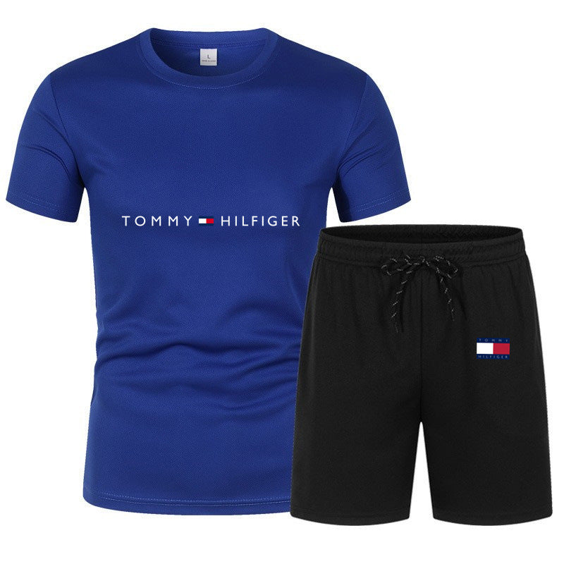 Men's Sports Set: Mesh T-Shirt & Shorts for Training