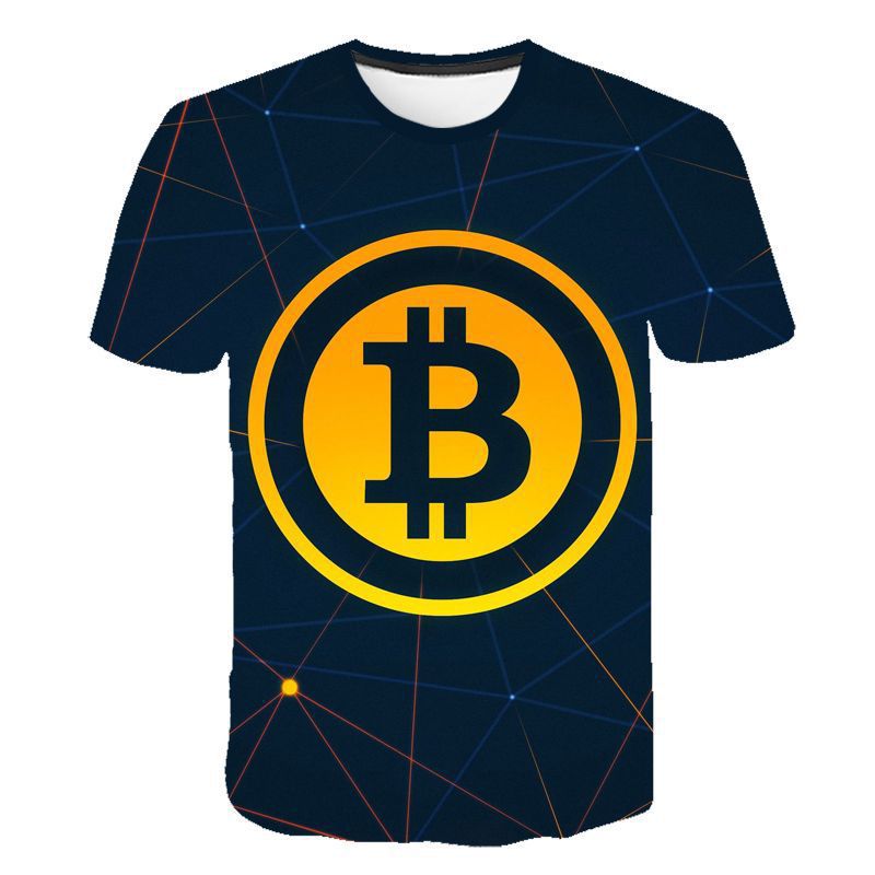 Men's 3D Bitcoin Print Short Sleeve T-Shirt