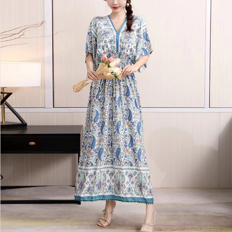 Southeast Asia Travel Floral Cotton Dress for Summer