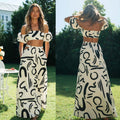 2022 Fashion Print Women's 2-Piece Set with Skirt