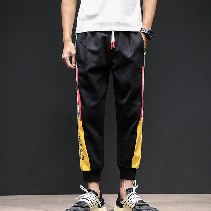 Summer Striped Harem Pants for Men - Loose Fit 9/10 Length