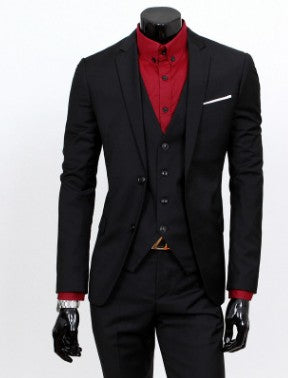 Men's Business Casual Suit - Slim Fit 3-Piece Set