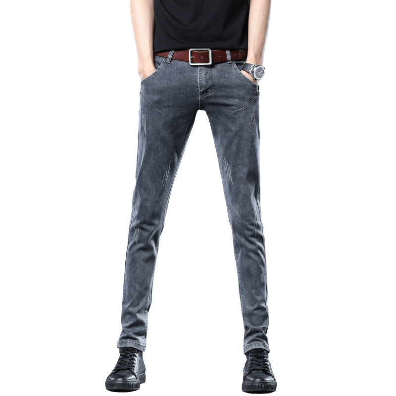 Men's Slim Fit Stretch Denim Pants - Fashionable Casual Wear