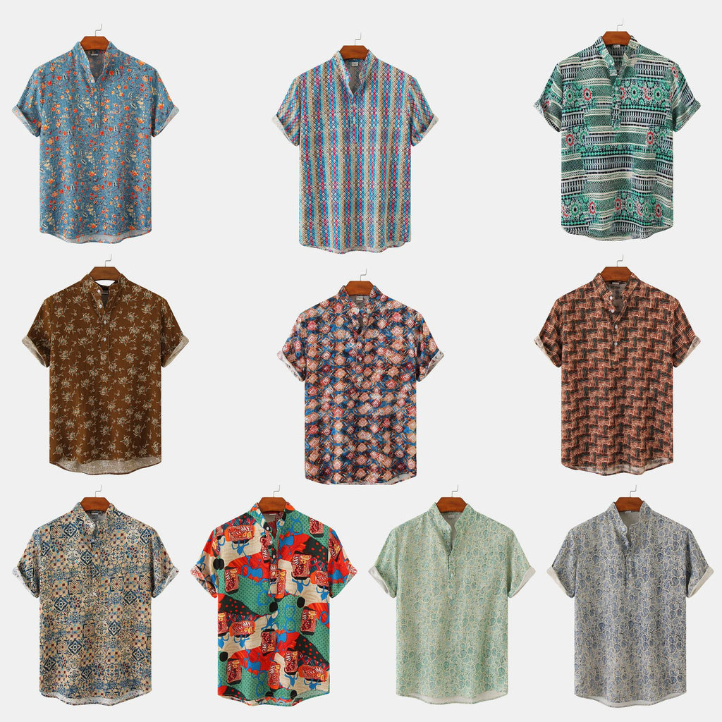 Summer Camouflage Print Short Sleeve Shirt for Men