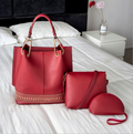 Shoulder Bag Set - Solid Color Three-Piece Collection