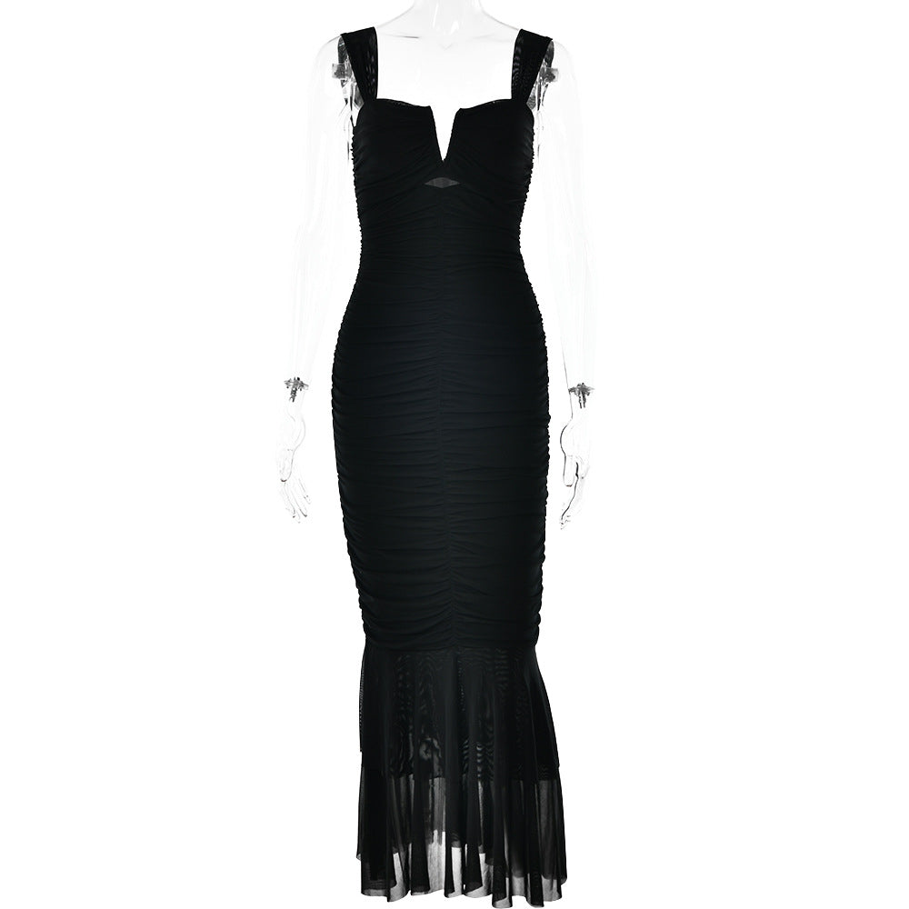 Fashionable Spring Summer Spliced Midi Dress FD9738