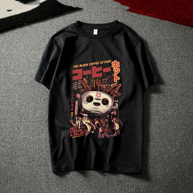 Japanese Style Cotton Short Sleeve T-Shirt for Men