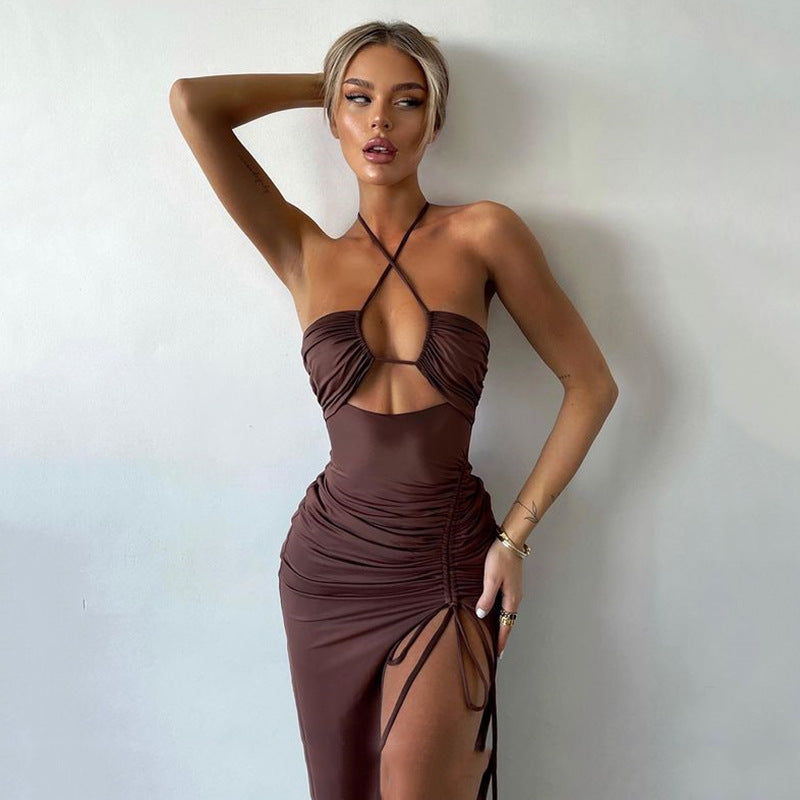 Spring New High-Slit Halter Dress for Women