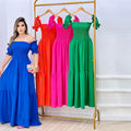 2023 Women's Spring/Summer Off-Shoulder Printed Dress