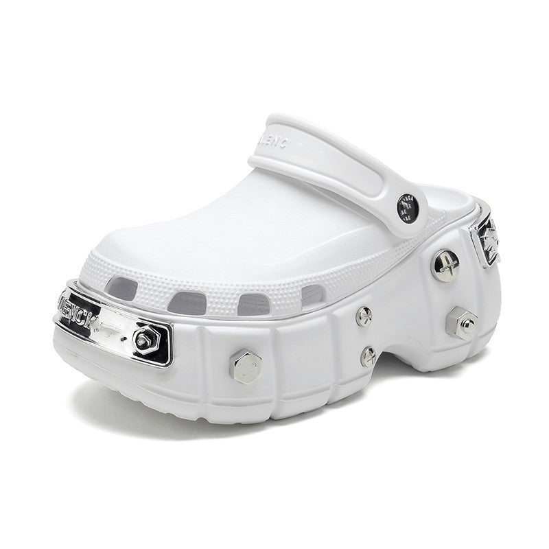 2023 Summer New Studded Metal Clog Shoes for Women