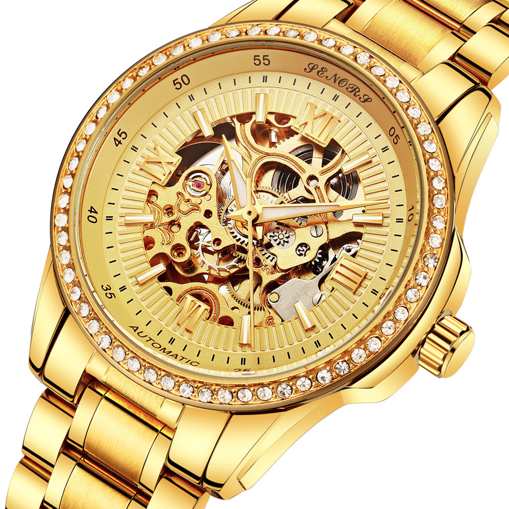 9-Hole Automatic Mechanical Watch for Men, Waterproof