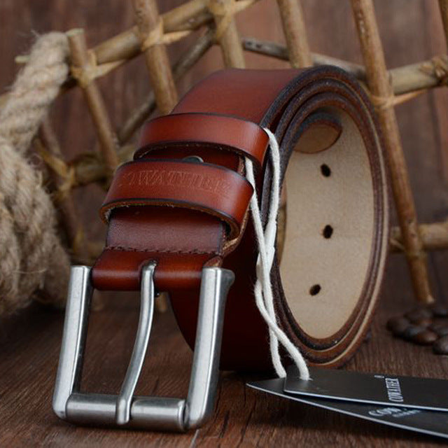 COWATHER Luxury Leather Belt for Men 100-130cm