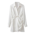 2024 Spring/Summer Satin Long Sleeve Dress for Women