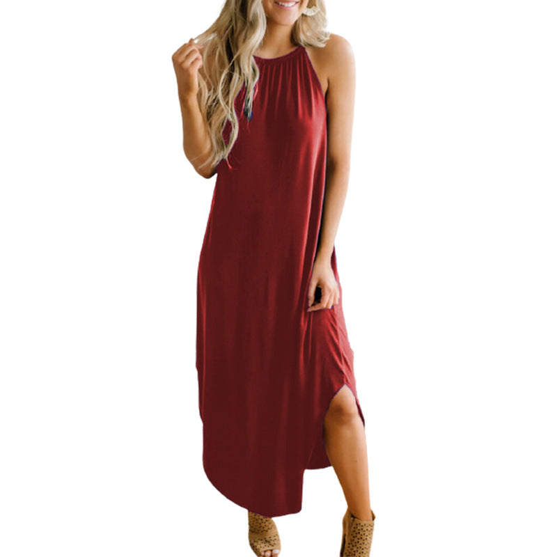 2021 Spring Summer Women's Solid Color Maxi Dress