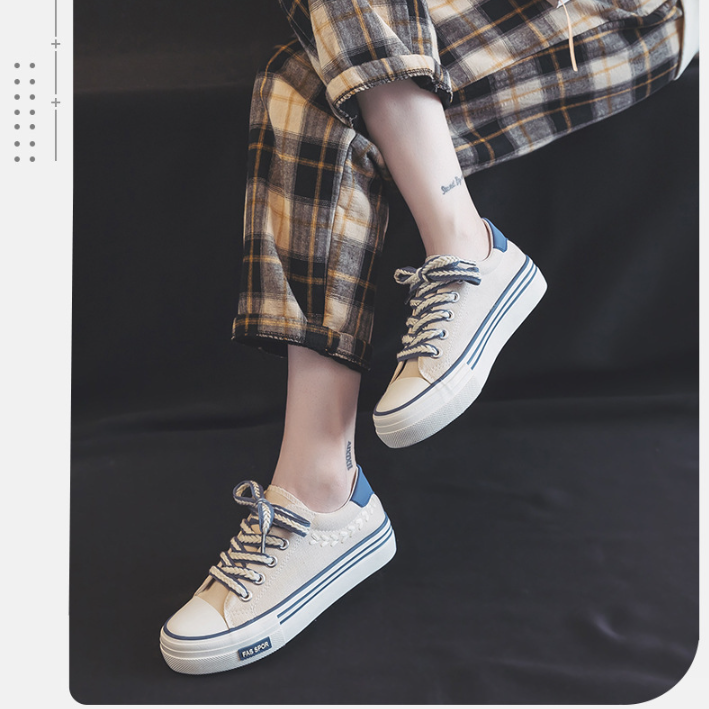 Summer Thick Sole Wheat Ear Canvas Sneakers for Women