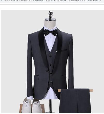 Burgundy Three-Piece Men's Suit with Slim Fit Design