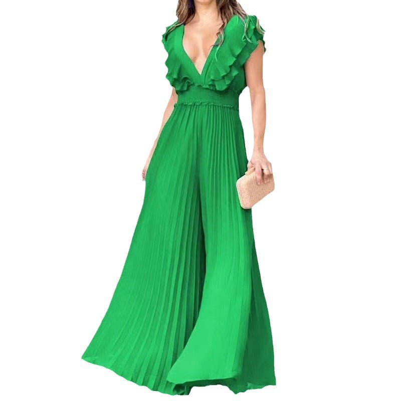 2023 Summer New V-Neck Ruffled Dress for Women