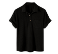 Color-Block Waffle Button Polo Shirt for Men (One Piece)
