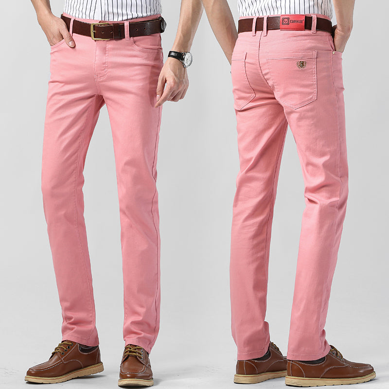 Colorful Slim Fit Elastic Suit Pants for Men