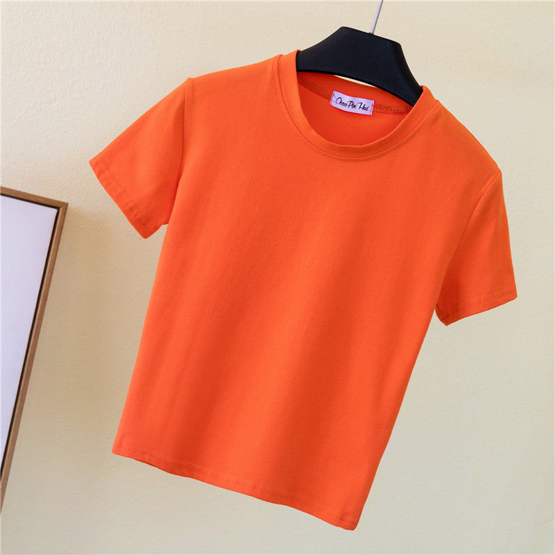 Summer Crop Top Women - Fitted High Waist Sports Tee