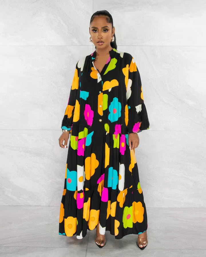 Evarisluxe Floral Print Maxi Dress