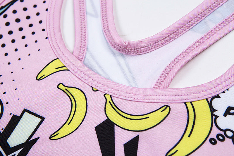 Cartoon Print Yoga Set for Women (Two-Piece)