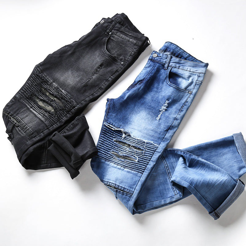 KANYE Distressed Denim Pants for Men - Slim Fit