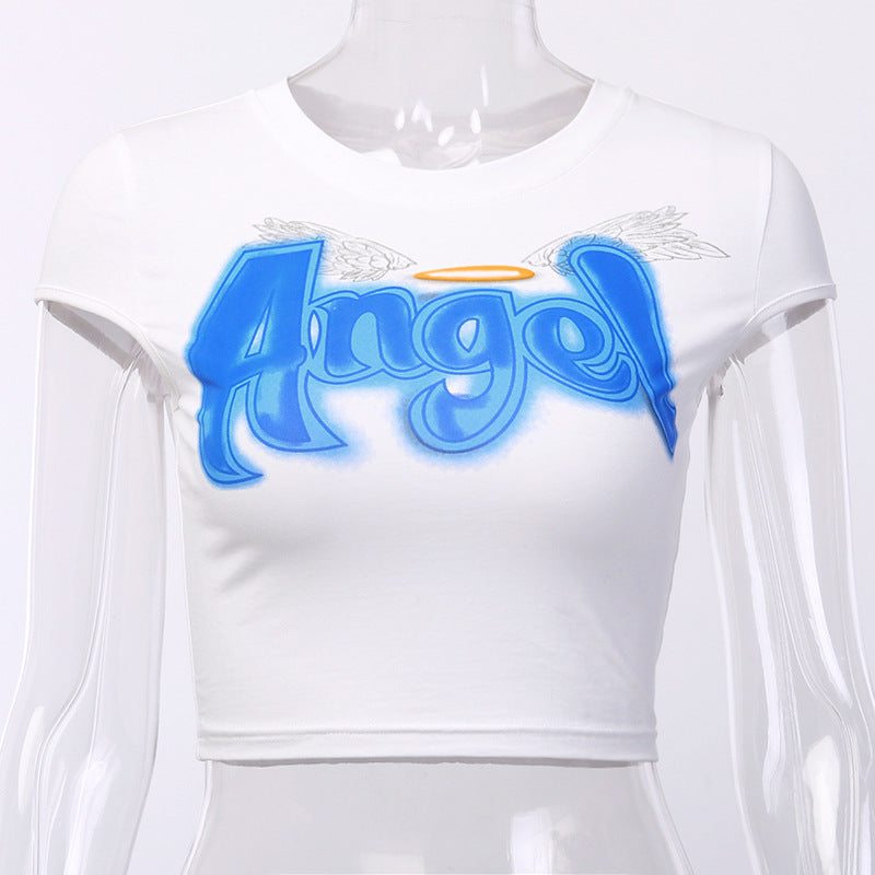 Summer Short Sleeve Crop Top T-Shirt for Women