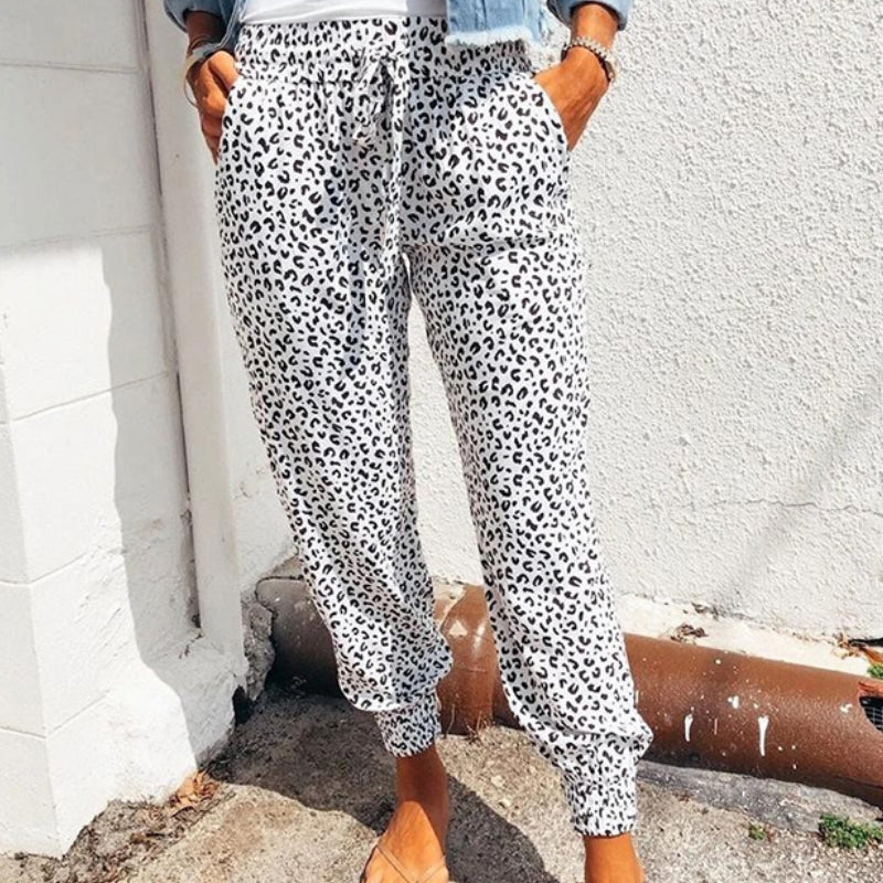 Loose Skull Leopard Print Casual Pants for Men/Women