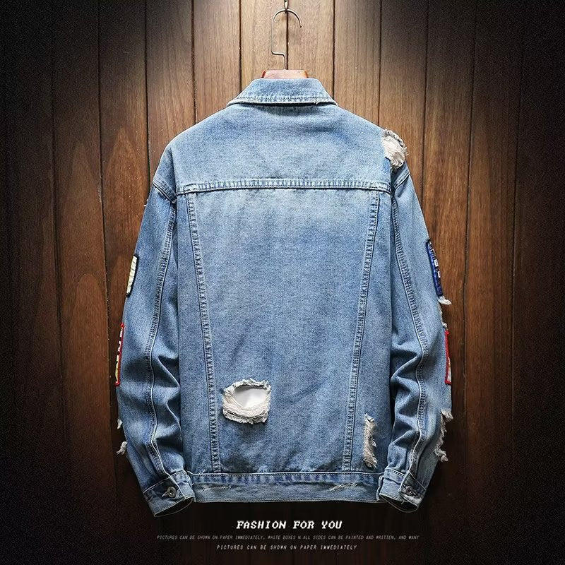 Spring Ins Embroidered Denim Jacket for Men