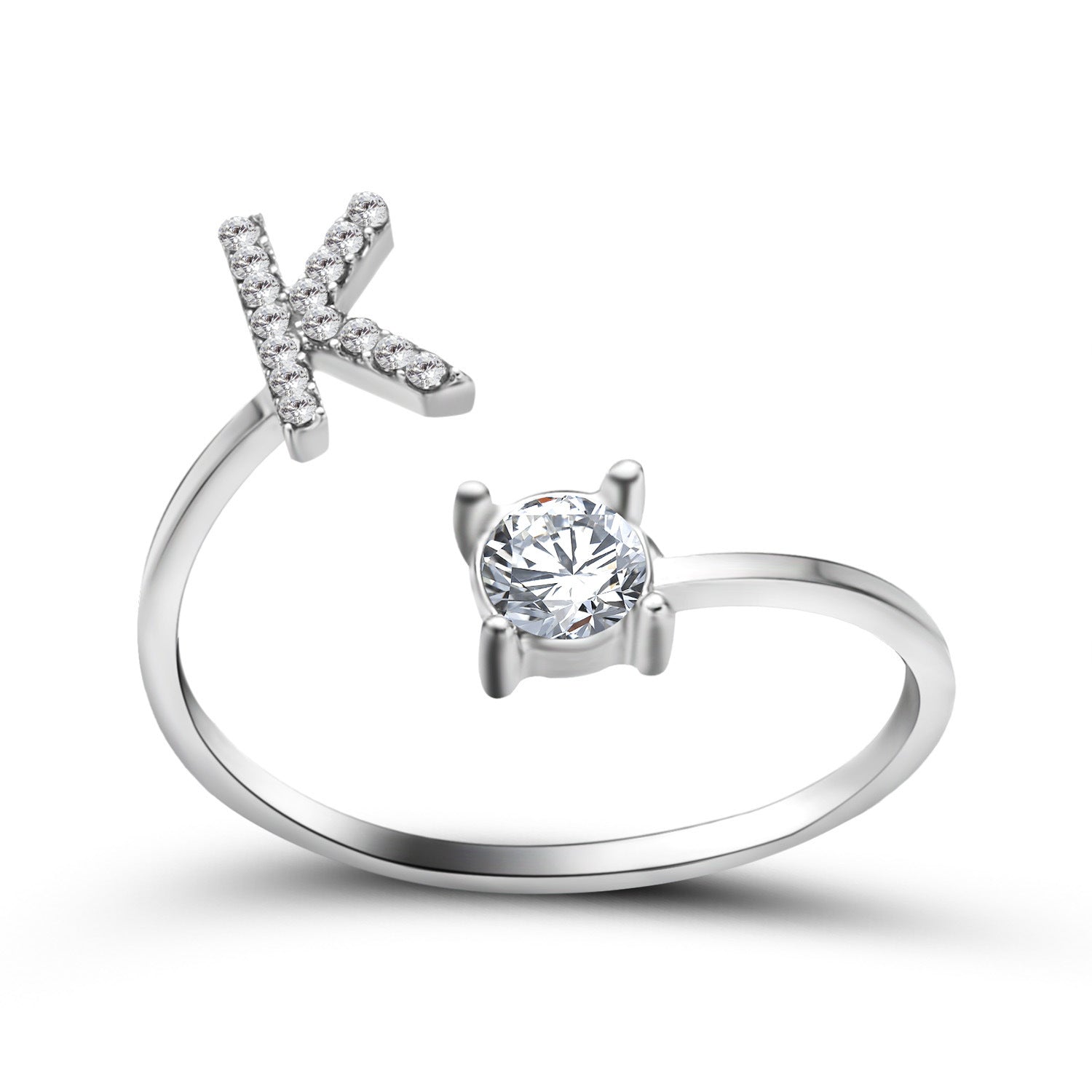 Evarisluxe Initial Letter Gold Ring