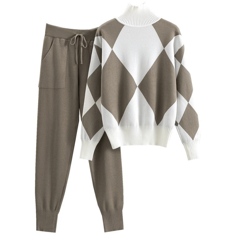 European Fashion Knit Two-Piece Set for Women