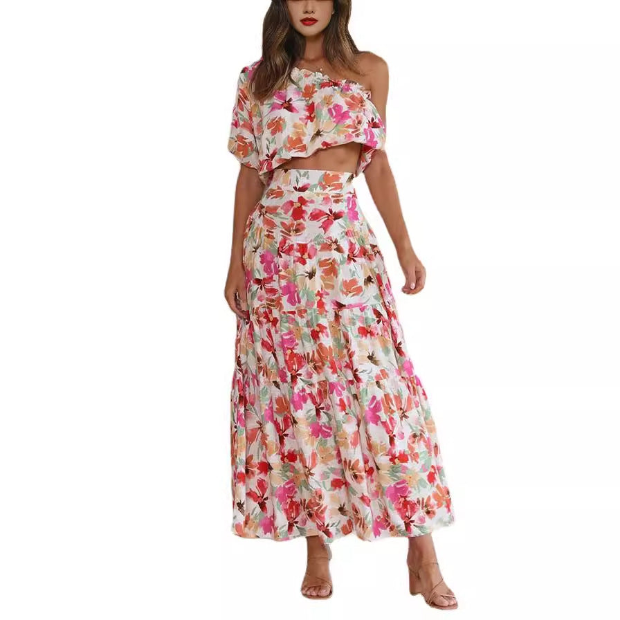 2023 Summer Women's Fashion Floral Two-Piece Set