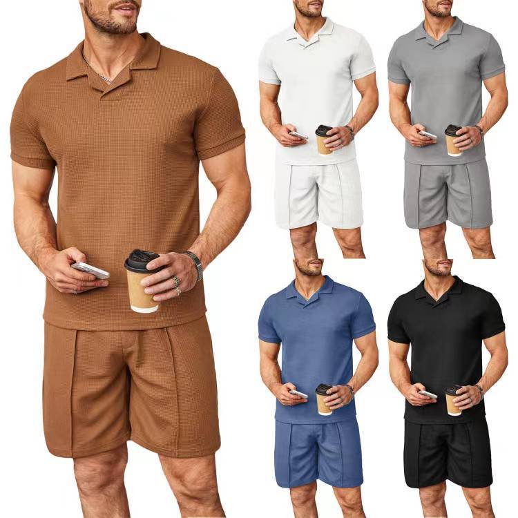 2023 Summer New Men's Casual Polo Shirt Set