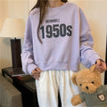Loose Autumn Sweatshirt for Women - Long Sleeve Jacket