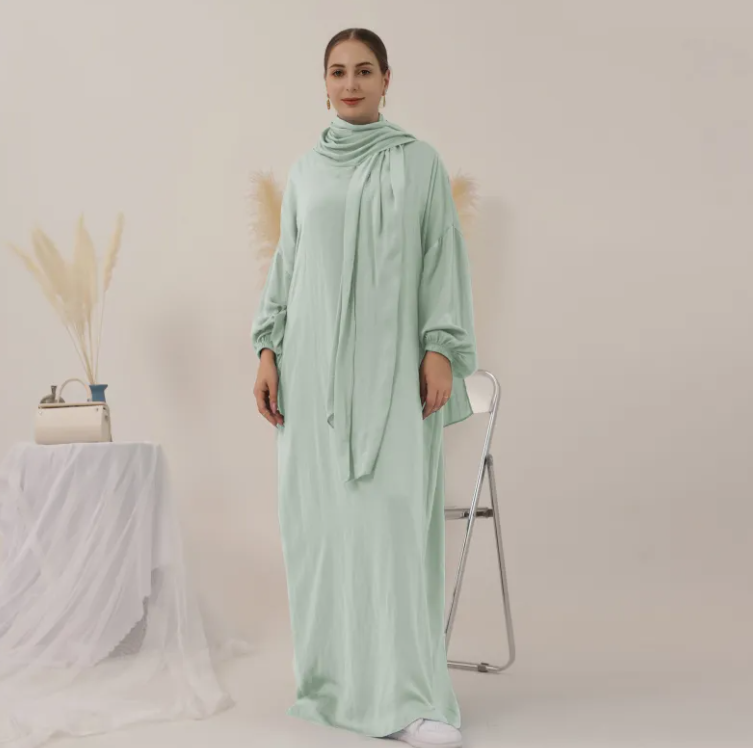 The Voile Tête Headscarf Maxi Dress | Evarisluxe