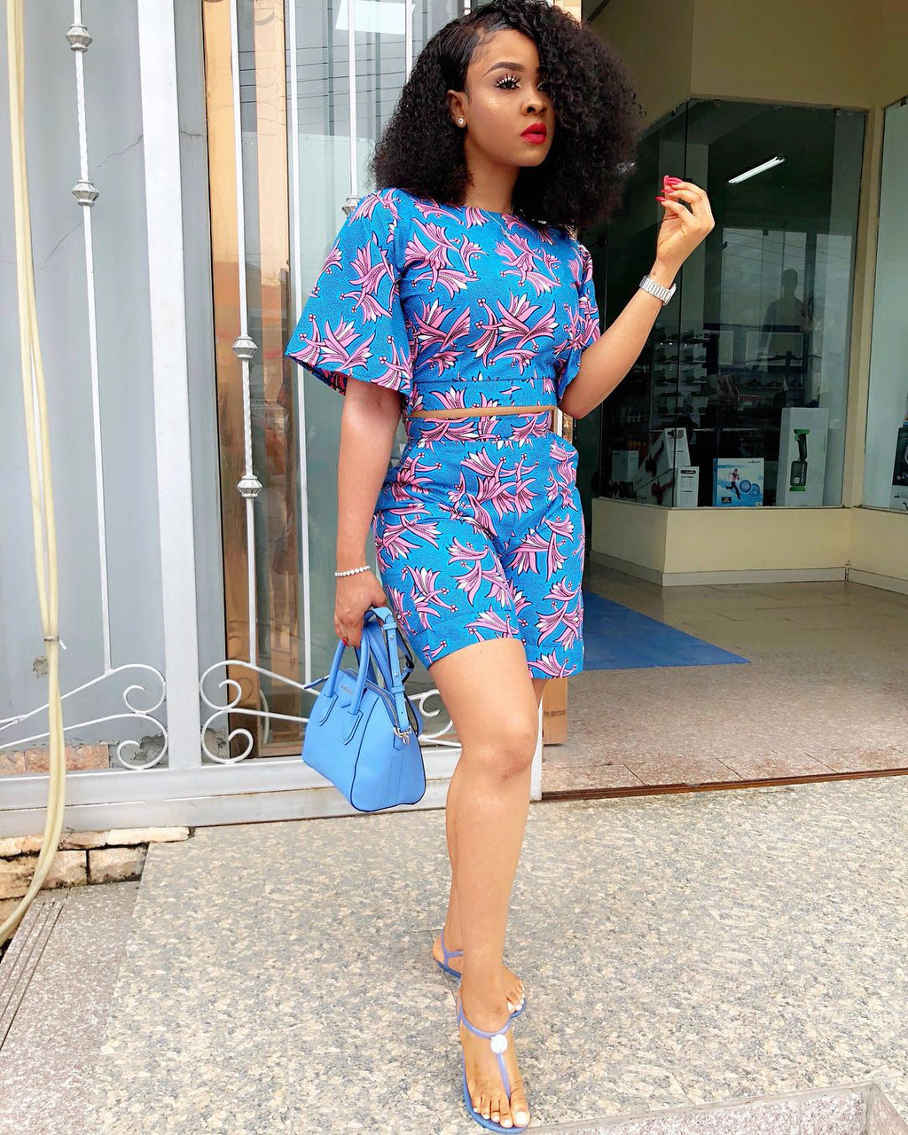 Printed T-Shirt and Casual Two-Piece Set