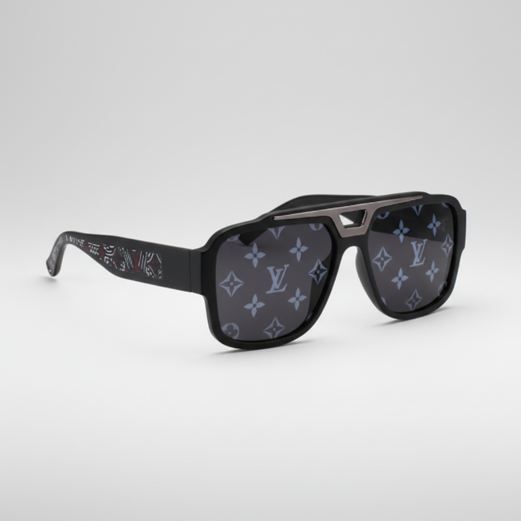 Louis Vuitton sunglasses with packaging in the background