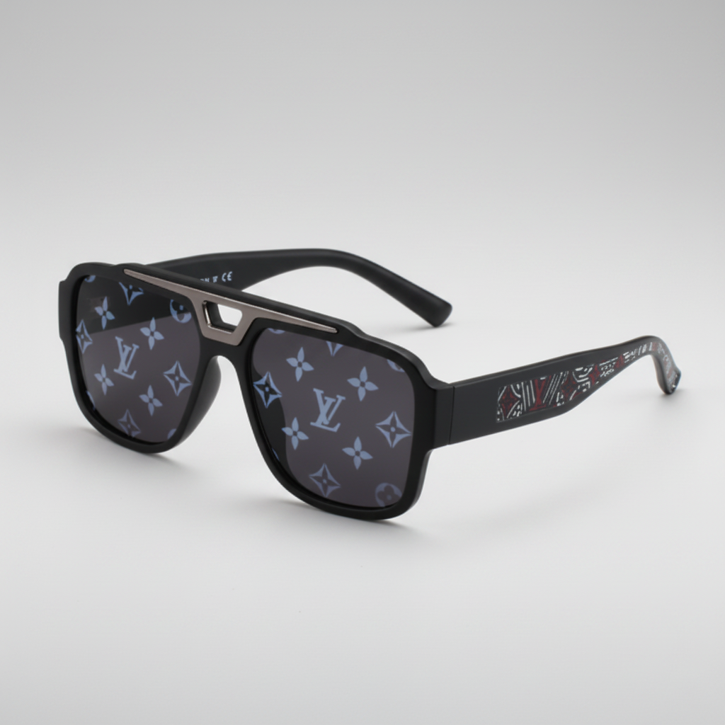 Louis Vuitton sunglasses with packaging in the background